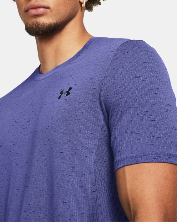 Men's UA Vanish Seamless Short Sleeve, Purple, pdpMainDesktop image number 3